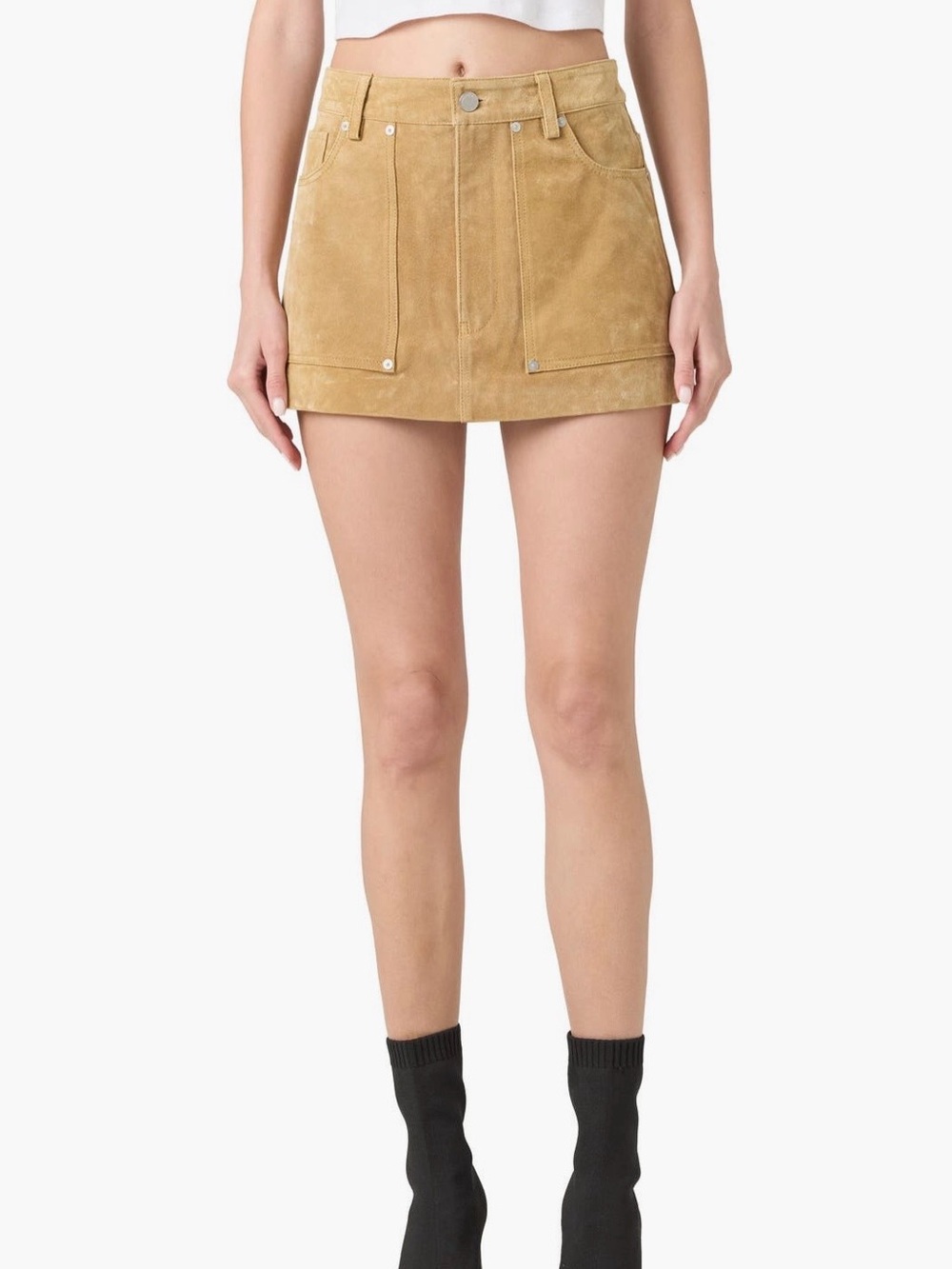 Blank NYC Suede Micro Mini Skirt in Cinnamon Crunch